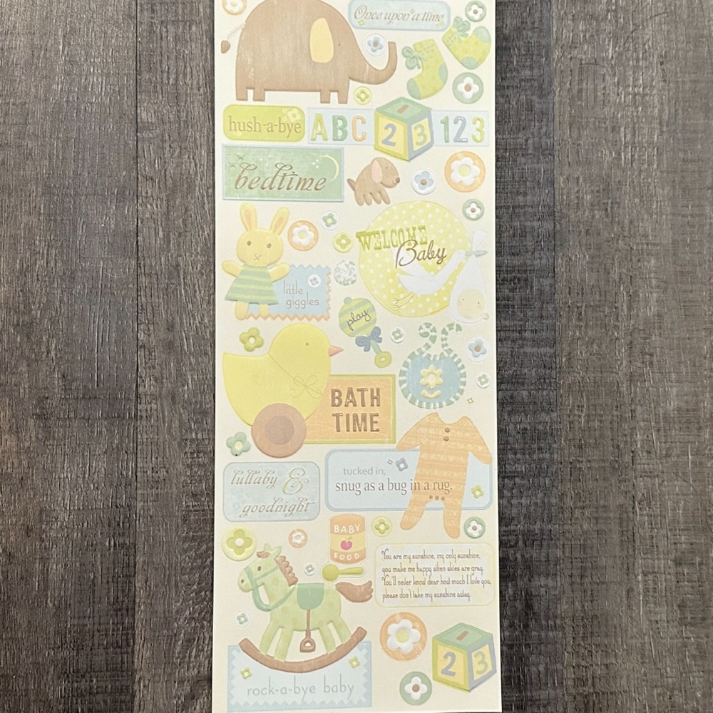 💞 New Neutral Baby Scrapbook Stickers